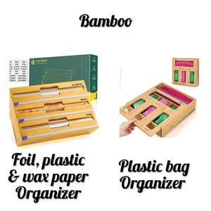 Bamboo foil and plastic bag organizer